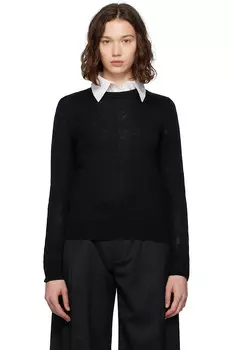 Свитер с налокотниками Mm6 Maison Margiela, черный
