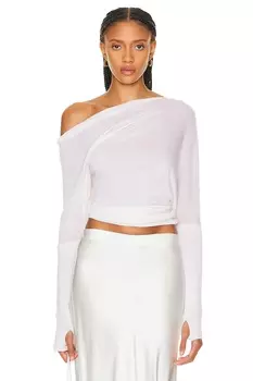 Свитер с напуском из кашемира из ткани Enza Costa, цвет Undyed