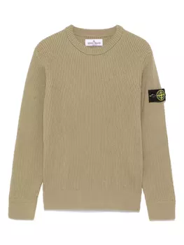 Свитер с нашивкой Compass Stone Island Junior, зеленый