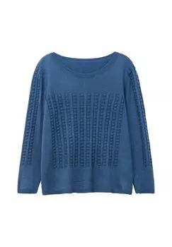 Свитер с объемным узором вязки Sheego, цвет Jeansblau