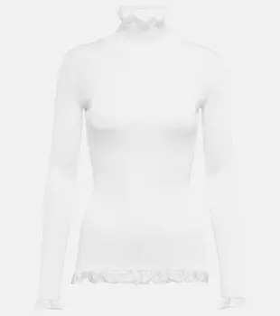 Свитер с оборками ALAA, белый