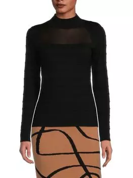 Свитер с османской иллюзией T Tahari, черный