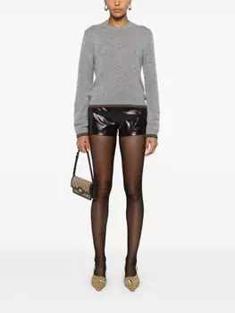 Свитер с отделкой Gucci Web, серый