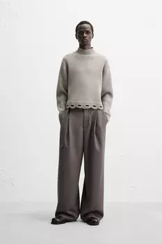 Свитер с отделкой крючком x nanushka ZARA, песочный