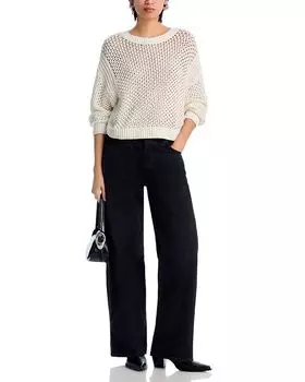 Свитер с открытой вязкой AQUA, белый