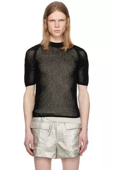 Свитер с открытой вязкой Dries Van Noten, черный
