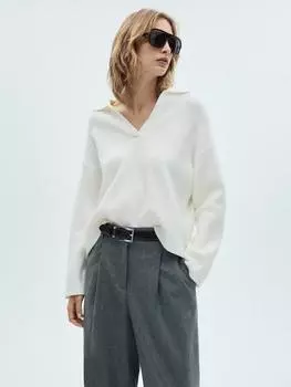 Свитер с открытым вырезом cuco Mango, светло-бежевый