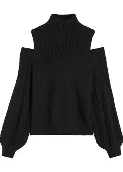 Свитер с открытыми плечами Bodyflirt, черный