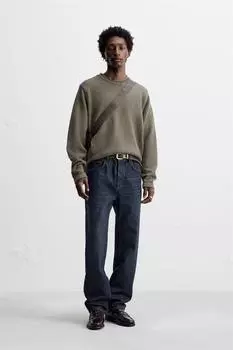 Свитер с отложными деталями ZARA, цвет Brown/Green