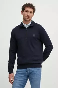 Свитер с оттенком кашемира Boss Orange, темно-синий