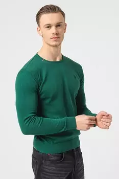 Свитер с овальным вырезом и логотипом U S Polo Assn , зеленый