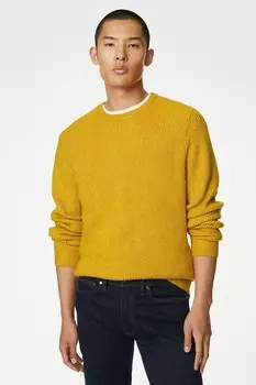 Свитер с овальным вырезом Marks & Spencer, желтый