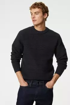 Свитер с овальным вырезом Marks & Spencer, черный