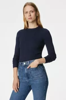 Свитер с овальным вырезом Marks & Spencer, синий