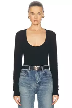 Свитер с овальным вырезом Saint Laurent, цвет Noir