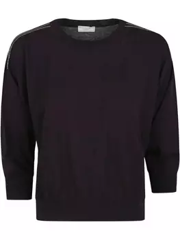 Свитер с пайетками на плечах Peserico, черный