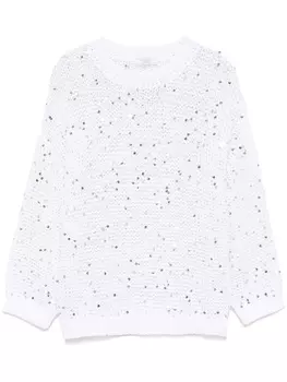 Свитер с пайетками Peserico, белый