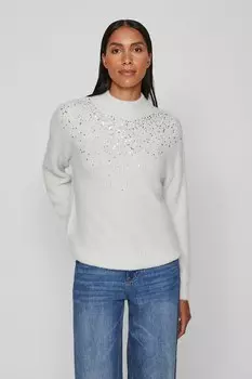 Свитер с пайетками Vila, серый