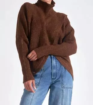 Свитер с перекрестными бретелями темно-коричневого цвета ELAN