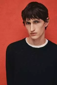 Свитер с подвернутыми краями, стандартного кроя. H&M, синий