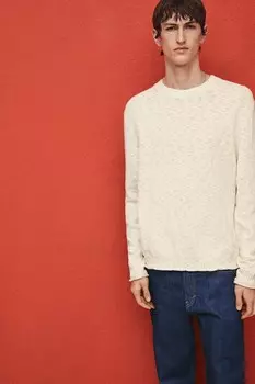 Свитер с подвернутыми краями, стандартного кроя. H&M, бежевый