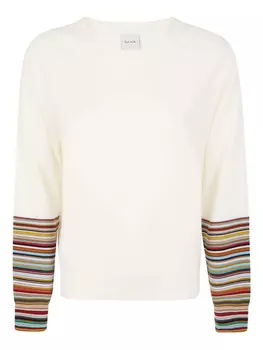 Свитер с полосками на манжетах Paul Smith, нейтральный