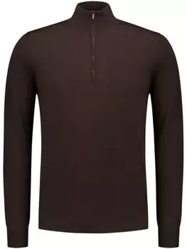 Свитер с полумолнией Zanone, коричневый