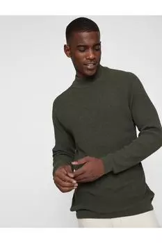 Свитер с полуводолазкой Koton, зеленый