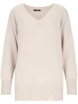 Свитер с потертыми деталями Canessa, нейтральный цвет