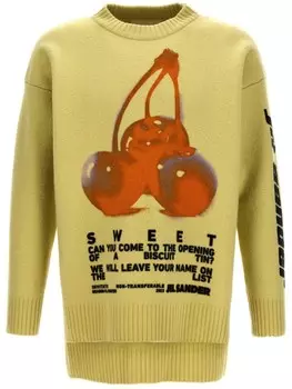 Свитер с приглашением на показ мод Jil Sander, желтый