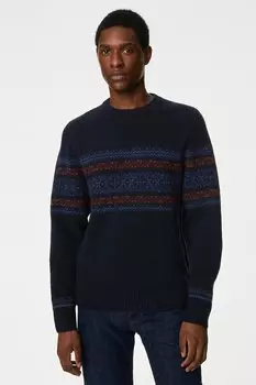 Свитер с принтом Marks & Spencer, синий
