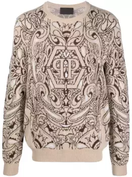 Свитер с принтом пейсли Philipp Plein, нейтральный