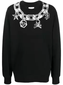 Свитер с принтом Philipp Plein, черный