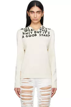 Свитер с принтом SIDA цвета «Off-White» MM6 Maison Margiela