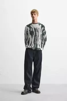 Свитер с принтом tie-dye ZARA, экрю