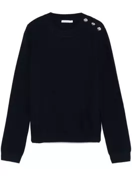 Свитер с пуговицами на плечах от Patrizia Pepe, синий