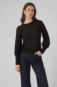 Свитер с пуховыми рукавами Vero Moda, черный