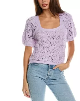 Свитер с пышными рукавами Saltwater Luxe, фиолетовый