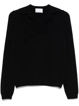 Свитер с разрезным воротом Daniele Fiesoli, черный