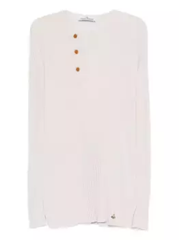 Свитер с ребристым воротником и застежкой на пуговицы Vivienne Westwood, нейтральный