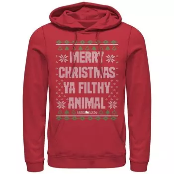 Свитер с рисунком Big & Tall Home Alone Merry Christmas Ya Filthy Animal Licensed Character, красный