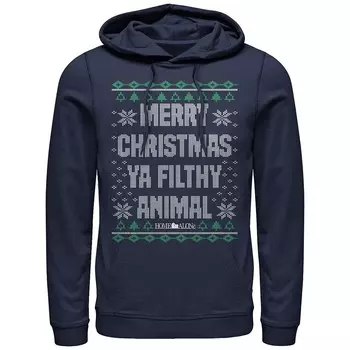 Свитер с рисунком Big & Tall Home Alone Merry Christmas Ya Filthy Animal Licensed Character, темно-синий