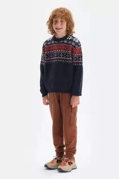 Свитер с рождественским узором Dagi, красный