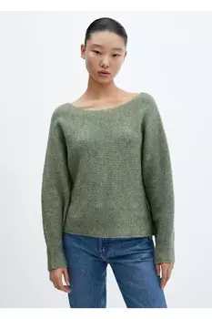 Свитер с рукавами арбуза Mango, зеленый