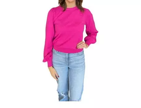 Свитер с рукавами-фонариками в розовом цвете &merci