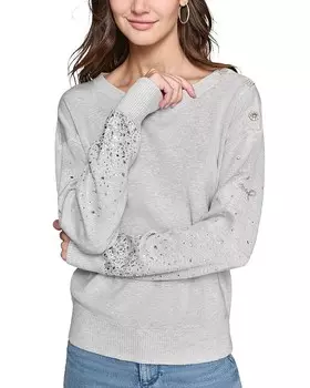 Свитер с рукавами и пайетками KARL LAGERFELD PARIS, серый