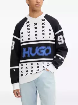 Свитер с рукавами реглан HUGO, белый