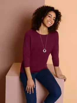 Свитер с рукавом 3/4 Classic Basics "Пуловер", бордовый