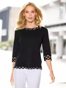 Свитер с рукавом 3/4 Classic Basics "Пуловер", черный