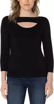 Свитер с рукавом 3/4 со стразами Liverpool Los Angeles, черный